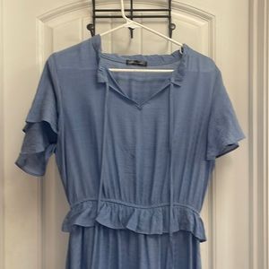 Blue dress.The true color is the darker blue in pictures.